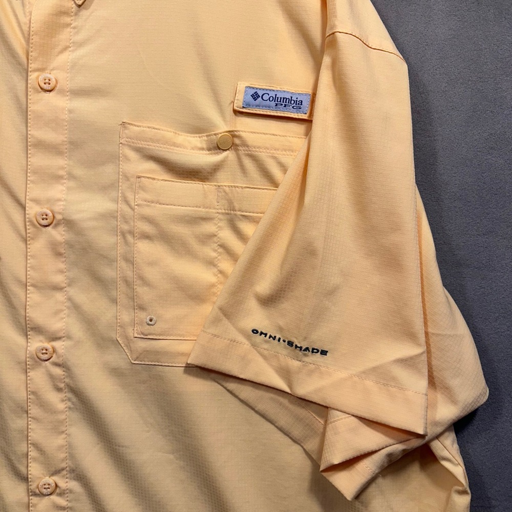 Columbia Fishing Shirt Mens XXL Peach Omni-Shade Short Sleeve PFG Excellent - Picture 4 of 9